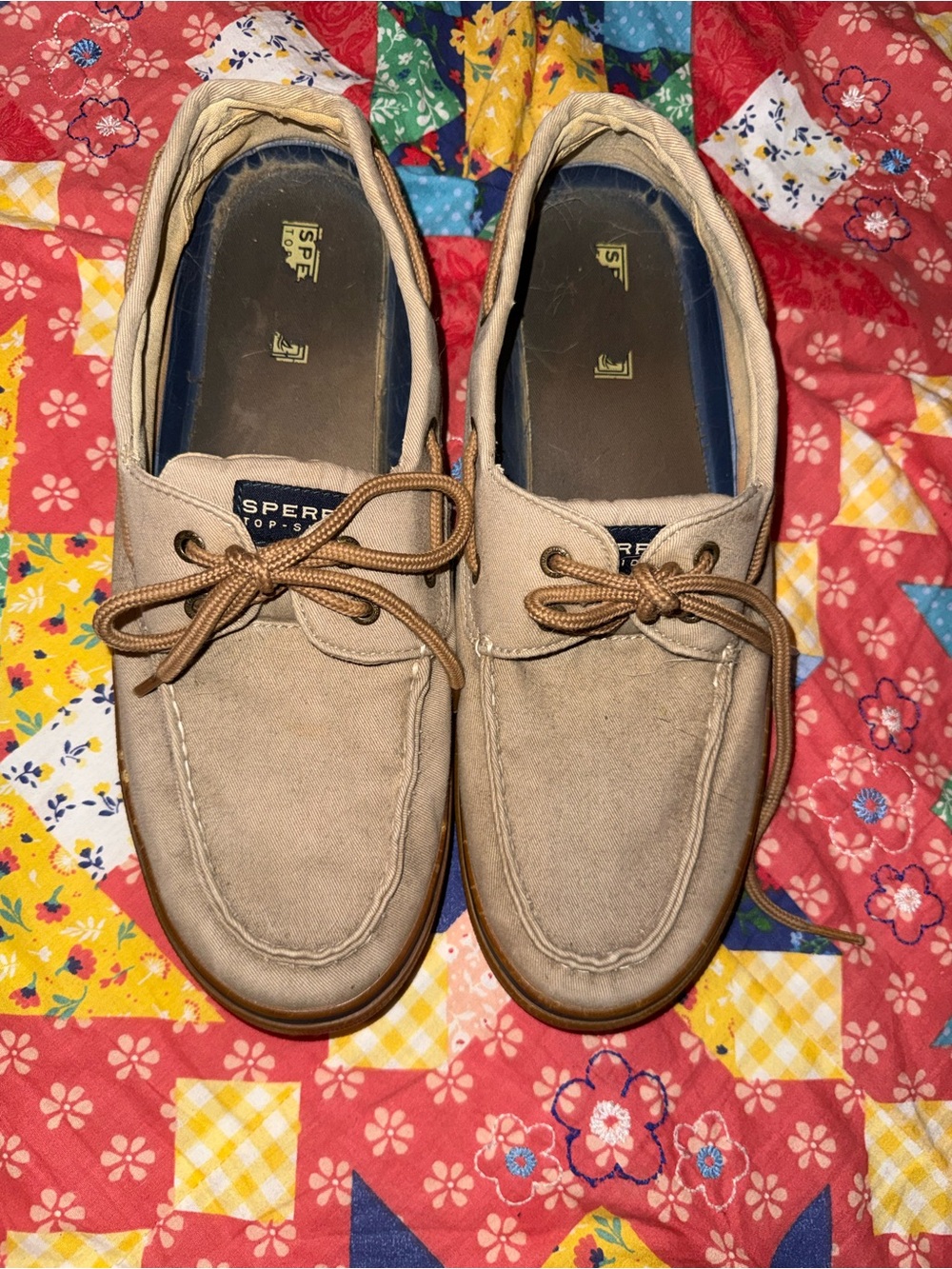 Sperry Men's Light Beige Canvas Boat Shoes